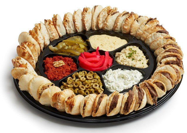 cuisinesconnect Plateau de mini pitas au shawarma et mezzés southshore montreal - andalos